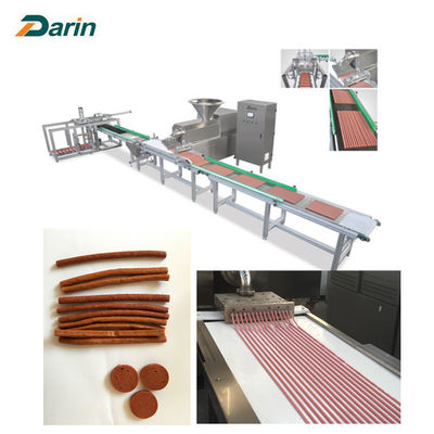 Pet Food Production Line Dog Dental Meat Strip Machine With Auto Tray System
