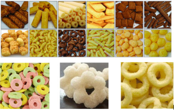 Crispy Corn Puff Snack Machine Twin Screw Soybean Rice Extruder Stainless Steel Materials