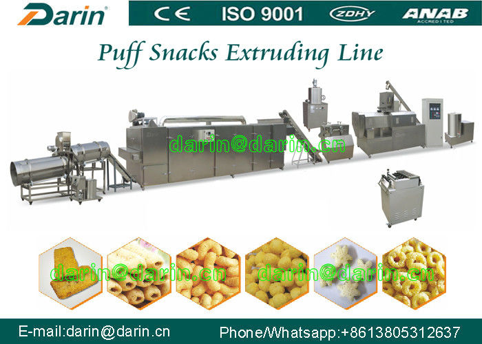 Puff Corn snack food processing line with finish mixing , extruding , shaping