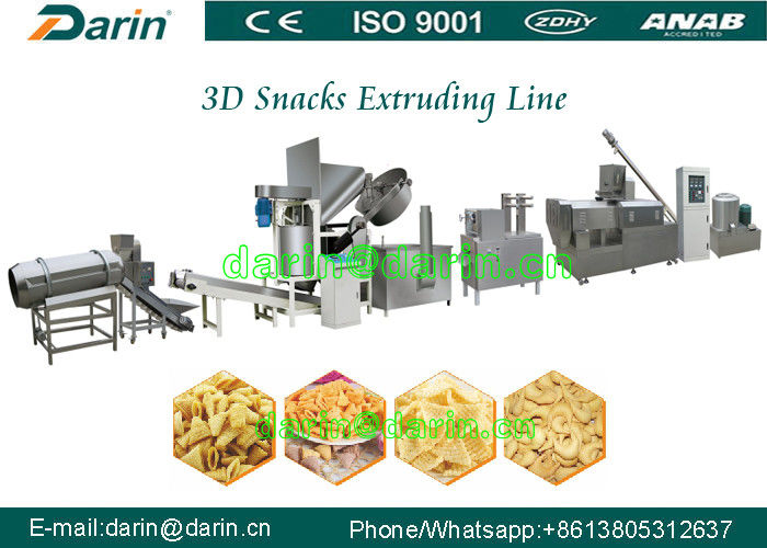 Full automatic Fried 3D Papad pellet Snacks food extruder machine production line