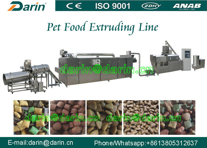 Dog / bird / fish pet Pet Food Extruder Production Line 800-1000kg/hr 200kw