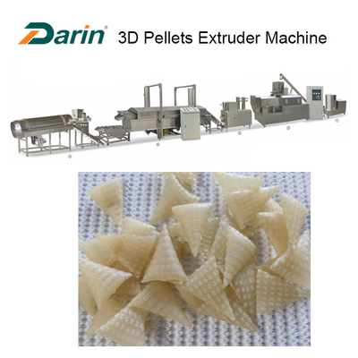 Single Screw 3D Pellets Fryer Snacks Making Machine Stainless Steel