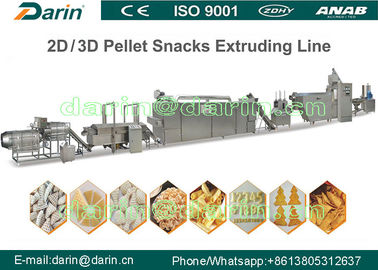 SUS304 Snack Extruder Machine / Fried 3D Compound Pellet Making Machine