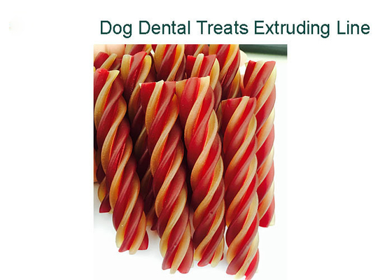 Twin Color Twisted Shape Pet Food Machine Chewing Gum Dog Snacks Production Line