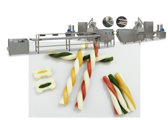 Twisted Dog Chewing Food 250kg/h Pet Treat Machine