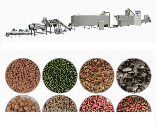 Healthier Pellet  Dog Food Production Line SUS304 Floating Fish Feed Extruder Machine Processing Plant