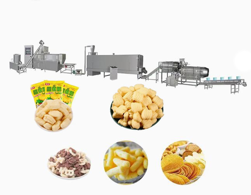 Corn Puff Snack Making Machine Leisure Snack Processing 12 Months Warranty
