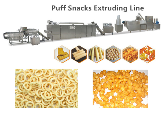 Fast Speed High Capacity Puff Snack Machine Food Corn Puff Snacks Making