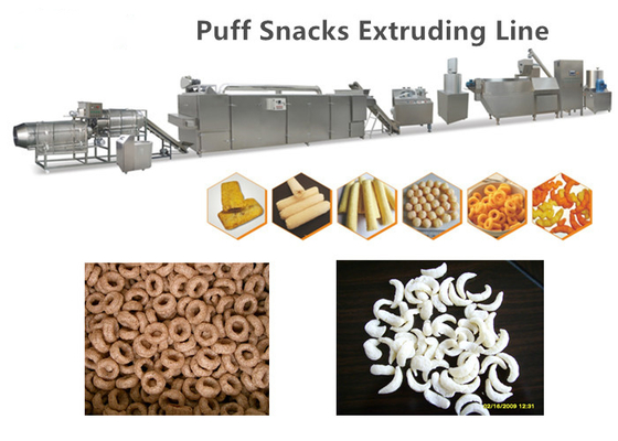 Stainless Steel Corn Puff Snack Machine , Puffed Rice Making Machine