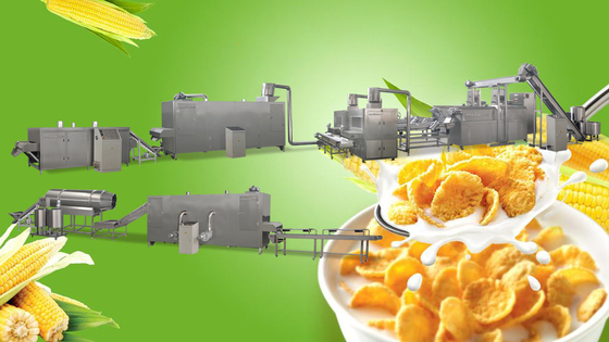 Siemens PLC SS 300kg/hr Corn Flakes Making Machine