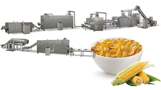 Siemens PLC SS 300kg/hr Corn Flakes Making Machine