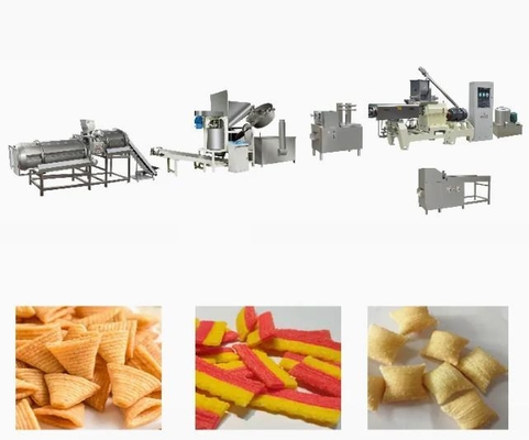Stainless steel 3D pellet Bugles Snack Extruder Machine , single screw extruder