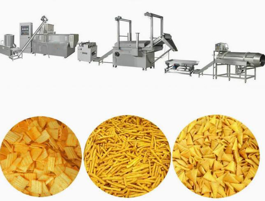 CE ISO9001 Approved 3D 2D Extruded frying snack food processing line