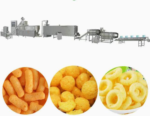 3D Compound Fried puff extruder machine with single screw extruder food processing