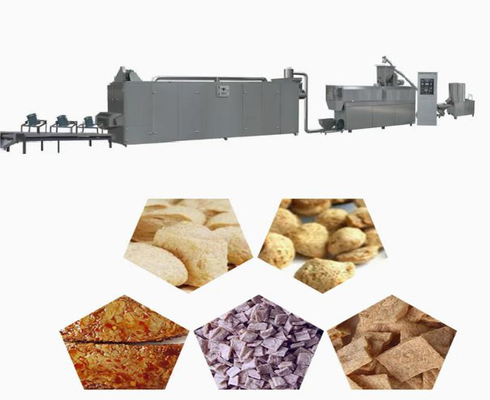 Soybean textured protein Soya Extruder Machine , corn flakes machinery