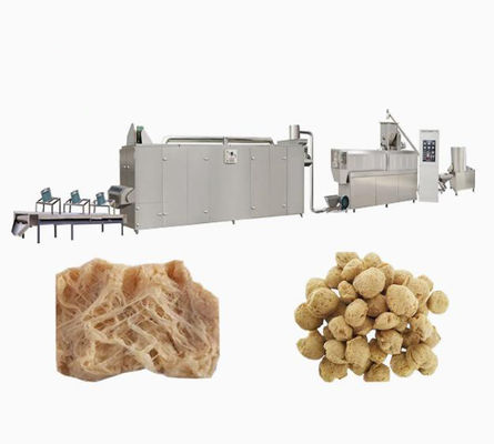 Textured / Fiber Vegetarian Snack Food Extruder Process Line Soya Protein 500kg/H Capacity