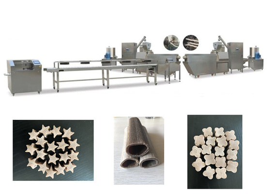 High Speed Dog Treats Processing PET Treat Machine , Pet Food Extruder Plant