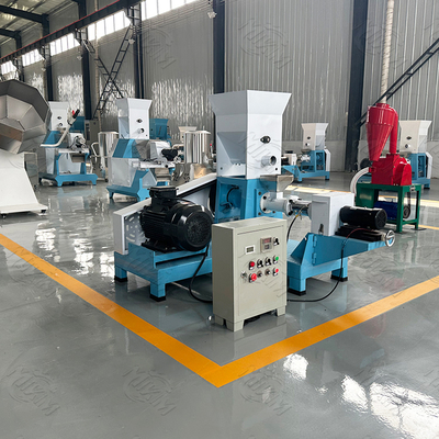 Feed Pellet Production Line / Single Screw Extruder dog food maker machine