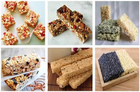 CE Puffed Rice Cereal Bar Forming Machine With Low Energy Consumption Snacks Making Machine