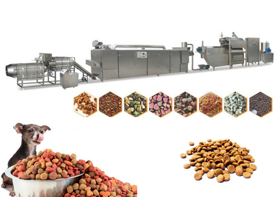 PLC Twin Screw Extruder 300KG/hr Pet Food Production Line