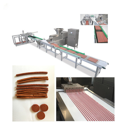 Pet Food Production Line Dog Dental Meat Strip Machine With Auto Tray System