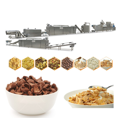 Kellogg Breakfast Cereal Corn Flakes Processing Line Stailess Steel Siemens Motor PLC