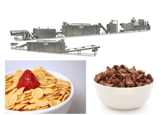 Cereal Corn Flakes Making Machine Snack Processing Line Siemens PLC Touch Screen