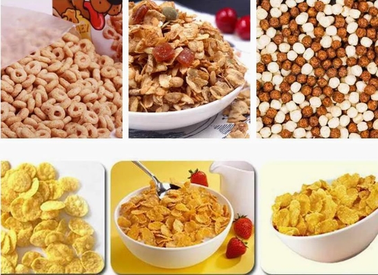 Automatic Snack Corn Chips Production Line / Cereals Corn Flakes Processing Machine