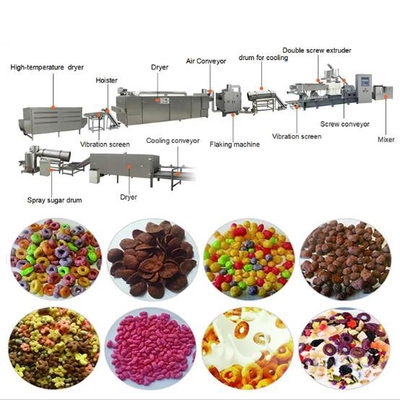 Breakfast Cereal and Corn Flakes Production line / puff snack Extruder machine
