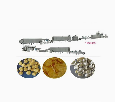 300 - 350kg/h Corn Flakes Processing Line , puff snack extruder Machine