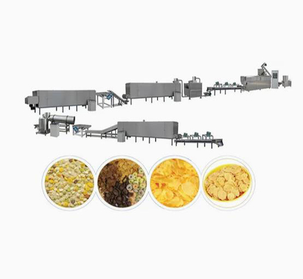 300 - 350kg/h Corn Flakes Processing Line , puff snack extruder Machine