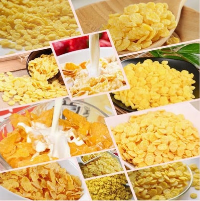 200-500kg Kellogg Roasted Breakfast Cereal Corn Flakes Snack Food Extruder Machine