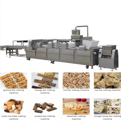 Custom Rectangular Cereal Bar Making Machine Production Line 380V 200-400kg/Hr
