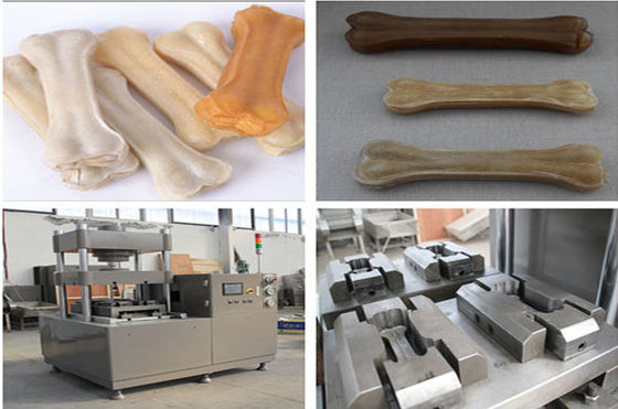 60T Twin Moulds Dog Bone Making Machine Dental Treats Bone CE Approved