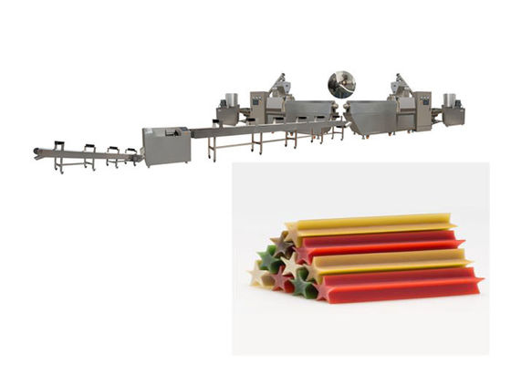 Bi - Color Twist Shaped Dog Food Extrusion Machine Treats Snacks Processing Line
