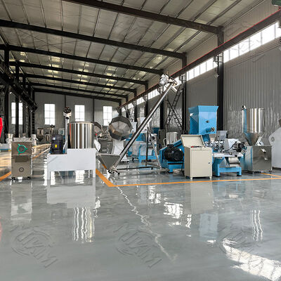 MIKIM Machinery's 40-250 kg/hour fully automatic small-scale fish feed production machine can produce floating fish feed pellets and pet food pellets, suitable for aquaculture and pet food.