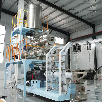 twin screw pet pellet making machine 1tph Twin Screws Extruder for Floating Fish Feed Plant Fish Food Manufacturing Machine