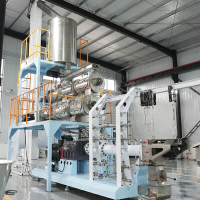 twin screw pet pellet making machine 1tph Twin Screws Extruder for Floating Fish Feed Plant Fish Food Manufacturing Machine