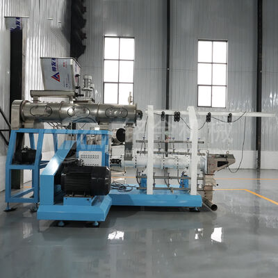 Twin Screw Extruder Fish Feed Pellet Machine with 70-110 mm Screw Diameter Continuous & Automatic Operation 380V/50Hz