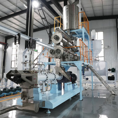 Double Screw Extruder Floating Fish & Animal Feed Pellet Production Line Machine 300-400kg/h High Productivity