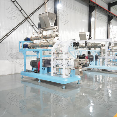 Twin-screw wet Fish Food Extruder Floating Tilapia Fish Feed Drying Equipment Grinder Blender and Flavoring System