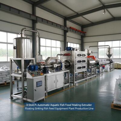 3-5ton/h Automatic Aquatic Fish Food Making Extruder Machine Floating Sinking Fish Feed Equipment Plant Production Line