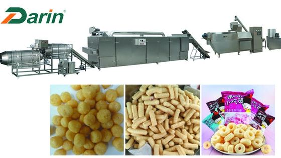 Puffed Corn Onion Ring Puff Snack Machine , Snack Food Extruder Machine