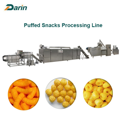Twin Screw Food Extruder Machine Onion Ring Corn Snacks Production Line with CE Approved