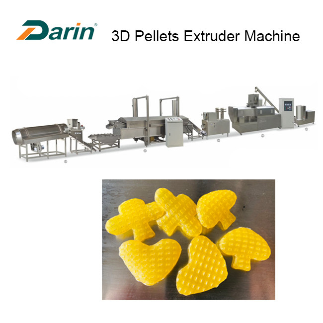 3D Pellets Fryer Snack Extruder Machine 100-150kg/Hr