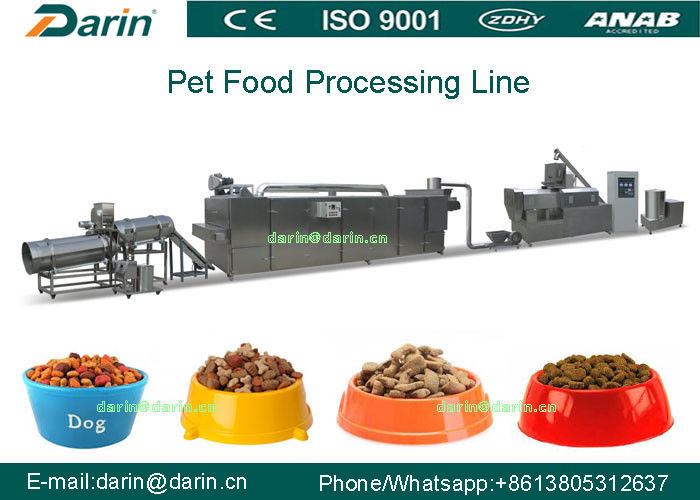 Dry Pet Food Processing Line Touch Screen Full Automatic SUS304