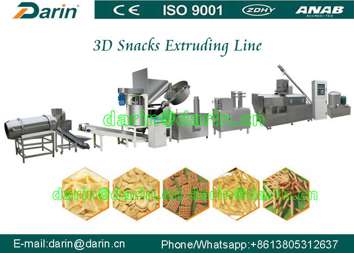 Automatic Panipuri / Golgappa Fryum 3d Snack Extruder Machine processing line