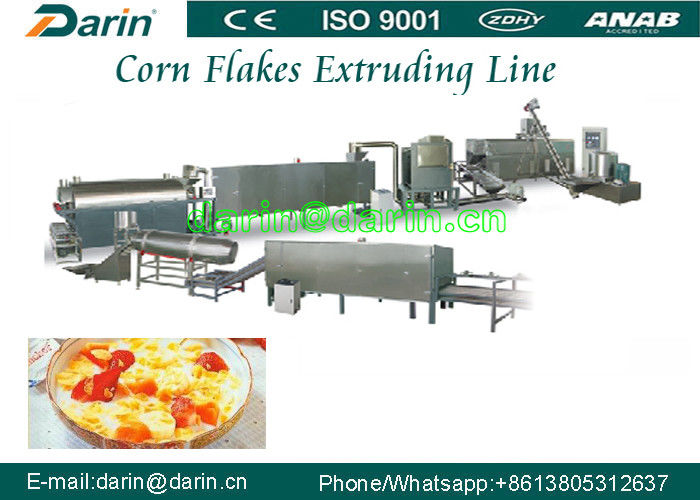 300 - 350kg/h Corn Flakes Processing Line , puff snack extruder Machine