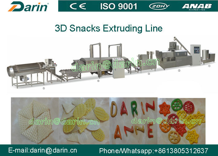 Automatic 3d&amp; 2d Snack Crispy Chips/screw/shell/extruded Pellet Machine/fried Pellets Extruder Machine