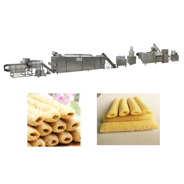 Crispy Corn Puff Snack Machine Twin Screw Soybean Rice Extruder Stainless Steel Materials